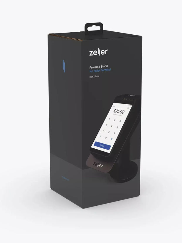 Zeller Powered Stand For Zeller Terminal 1 - High 18cm (Black) w\ Power adapter