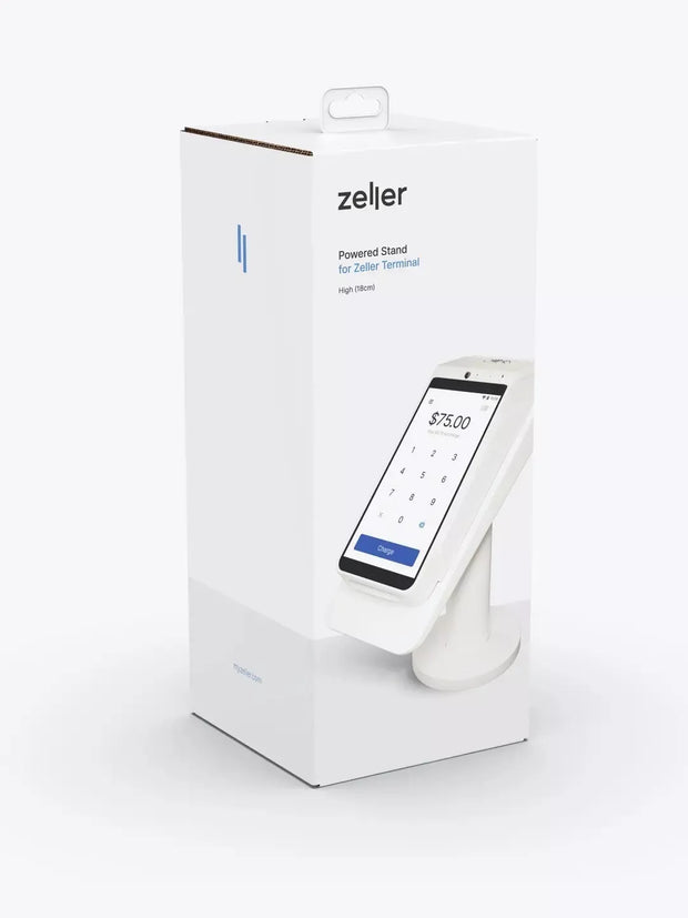 Zeller Powered Stand For Zeller Terminal 1 - High 18cm (White) w\ Power adapter