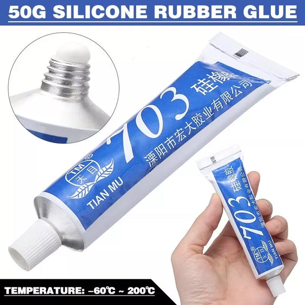 50g High Temperature Resistant Liquid Silicone Rubber 703 Sealing Glue Adhesive - Ideal for Electronics, Glass Repair & More