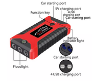 Dark Player 12V Car Jump Starter SuperSafe Battery Booster Charger | 4 USB Ports Power Bank