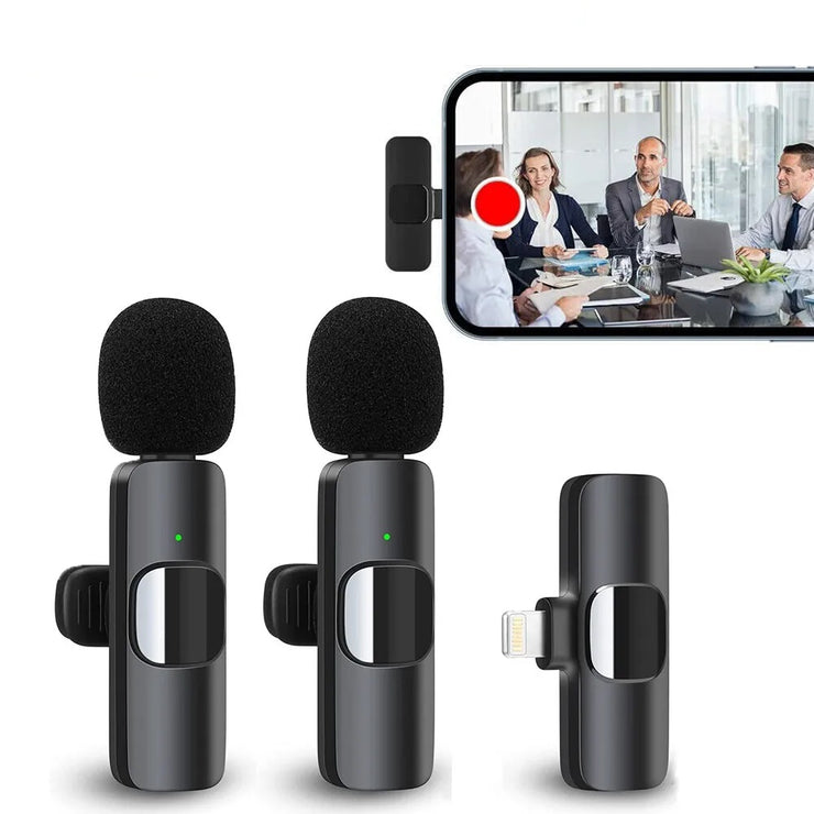 Wireless Lapel Microphone for iPhone & iPad with Lightning Connector | Vlog & Live Stream | Lavalier Mic - 2-Pack