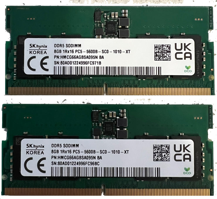 SK Hynix 16GB DDR5 SODIMM Kit (2x8GB) 5600MHz PC5-5600B-SC0-1010-XT Laptop RAM