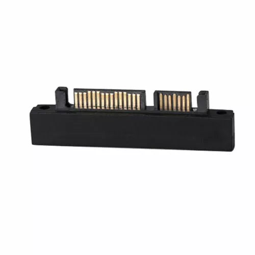 FF-8482 22 Pin SATA to 7+15 Pin Male HDD SSD 90° Angle Adapter – Space-Saving SATA Down Angle Adapter