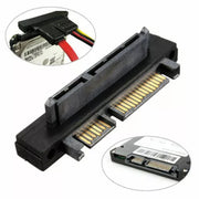 FF-8482 22 Pin SATA to 7+15 Pin Male HDD SSD 90° Angle Adapter – Space-Saving SATA Down Angle Adapter