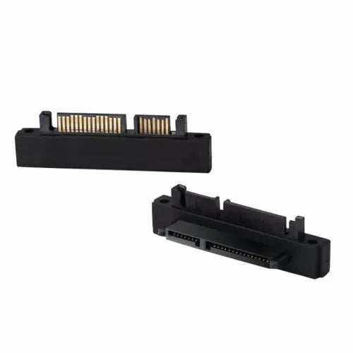 FF-8482 22 Pin SATA to 7+15 Pin Male HDD SSD 90° Angle Adapter – Space-Saving SATA Down Angle Adapter