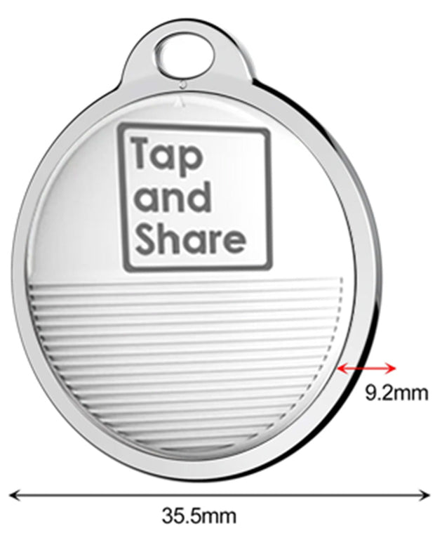 Tap and Share 2-In-1 SmartTrack Tag with 'Am I Lost' - Smart Tracker | 4 Pack (White)