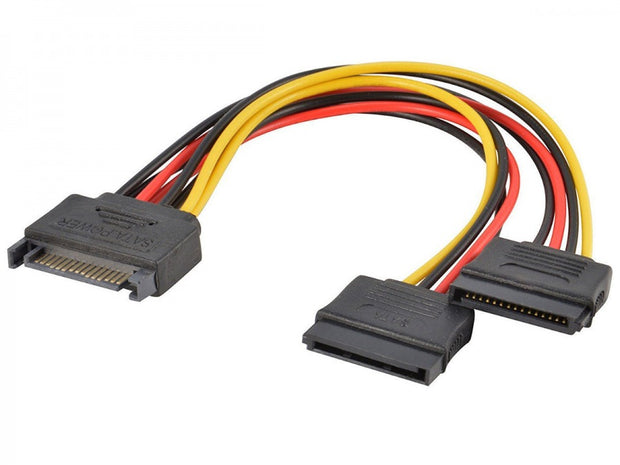 Dark Player SATA Power Splitter Extension Y-Cable (SATA 2 / SATA 3 Compatible) |Stright