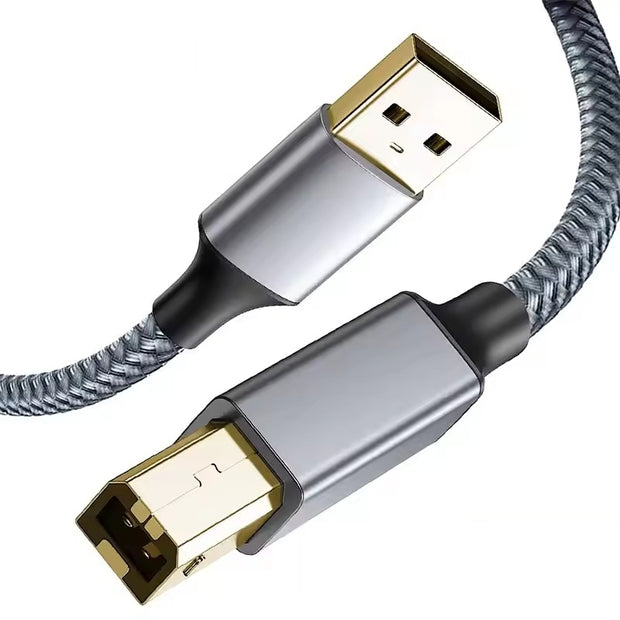 2m USB B to USB A Printer Cable - High-Speed USB 2.0 Male to Male, Compatible with Printers, External Hard Drives, and Audio Devices