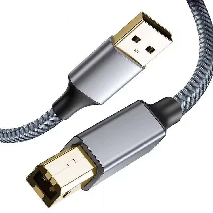 2m USB B to USB A Printer Cable - High-Speed USB 2.0 Male to Male, Compatible with Printers, External Hard Drives, and Audio Devices