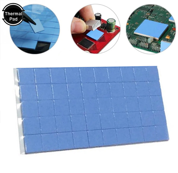 Blue Thermal Pad Cubes Cooling Conductive Heatsink for GPU, CPU, RAM, SSD & M.2 | 100mm x 50mm x 1mm (50 cubes of 10mm x 10mm)