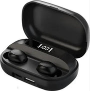 T2 TWS 5.0 Wireless Noise Cancelling Bluetooth Headset with 1500mAh Power Bank and LED Display (Black)