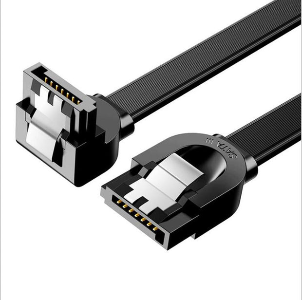 Asus SATA3.0 Data Cable 7-Pins Straight to 7-Pins Right Angle 90 Degrees with Latch | 50cm | Black - Tech Junction