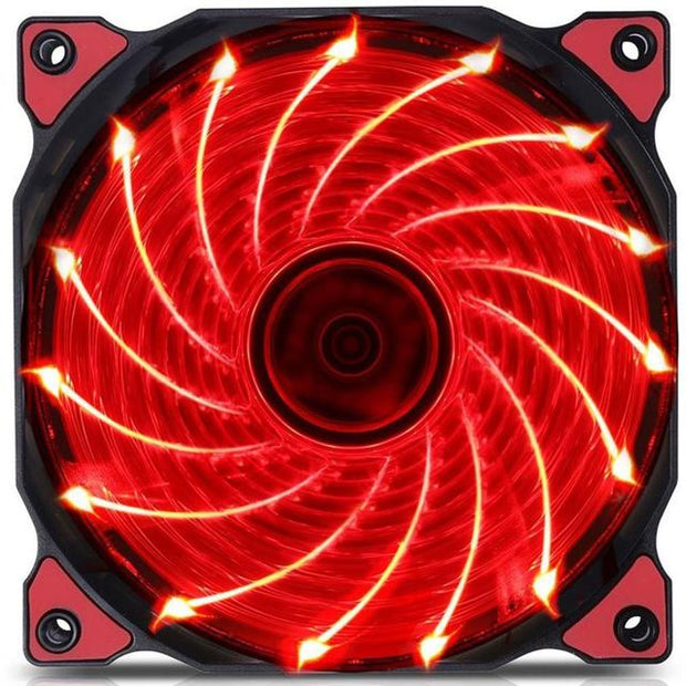 Dark Player 120mm Silent Red LED Brushless Case Fan | 3-Pin PWM + Molex connector