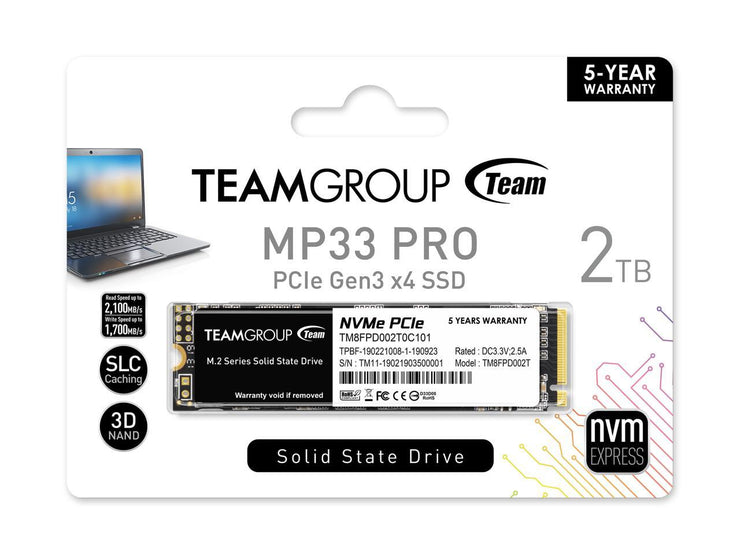 Team MP33 2TB M.2 2280 NVMe PCIe 3.0 SSD