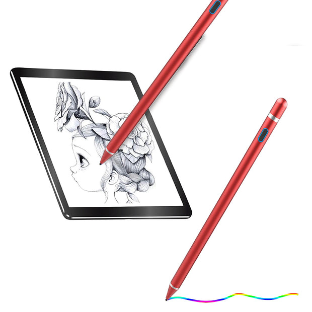 Red Active Stylus Pen Ultra Fine Capacitive Touch Screen Pencil for IOS | Android | Tablet | Mobile Phones  | Writing | Drawing | Universal