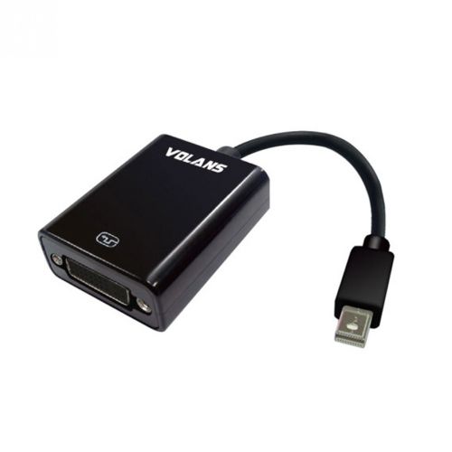 Volans Mini DisplayPort to DVI M-F Converter, Black | Support VGA, SVGA, XGA, SXGA and UXGA