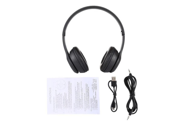 P47 Foldable Wireless Bluetooth Headphone with 3.5mm Audio Jack - TechJunction.com.au