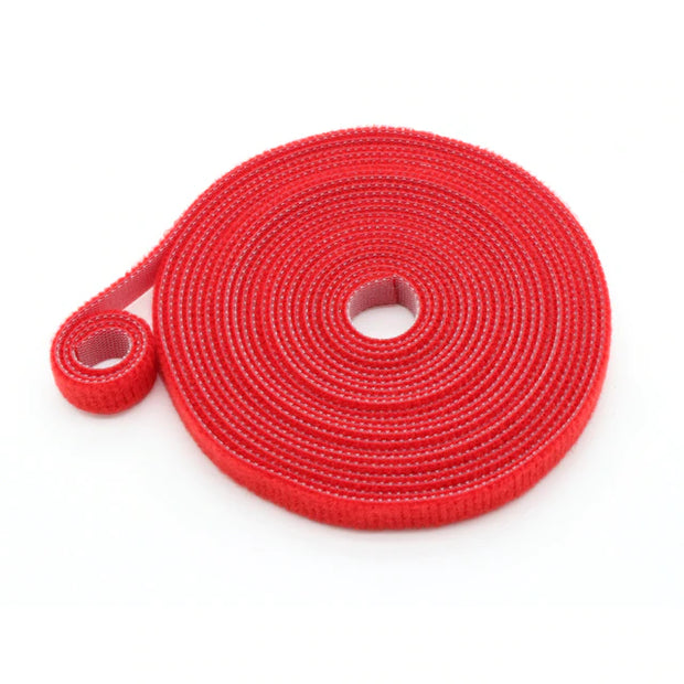 Dark Player Red Hook And Loop Continuous Velcro Roll: 20mm Wide Velcro Straps for Cable Management | Hook and Loop Cable Ties | Reusable | 5M