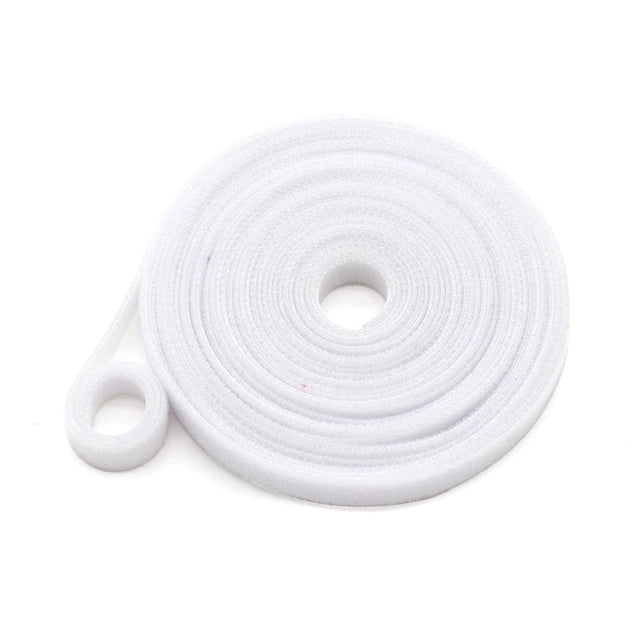 Dark Player White Hook And Loop Continuous Velcro Roll: 20mm Wide Velcro Straps for Cable Management | Hook and Loop Cable Ties | Reusable | 5M