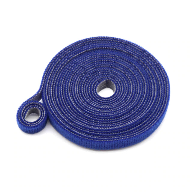 Dark Player Blue Hook And Loop Continuous Velcro Roll: 20mm Wide Velcro Straps for Cable Management | Hook and Loop Cable Ties | Reusable | 5M