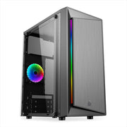Dark Player Bandit RGB M-ATX Gaming PC Computer Case with Clear Perspex panel.