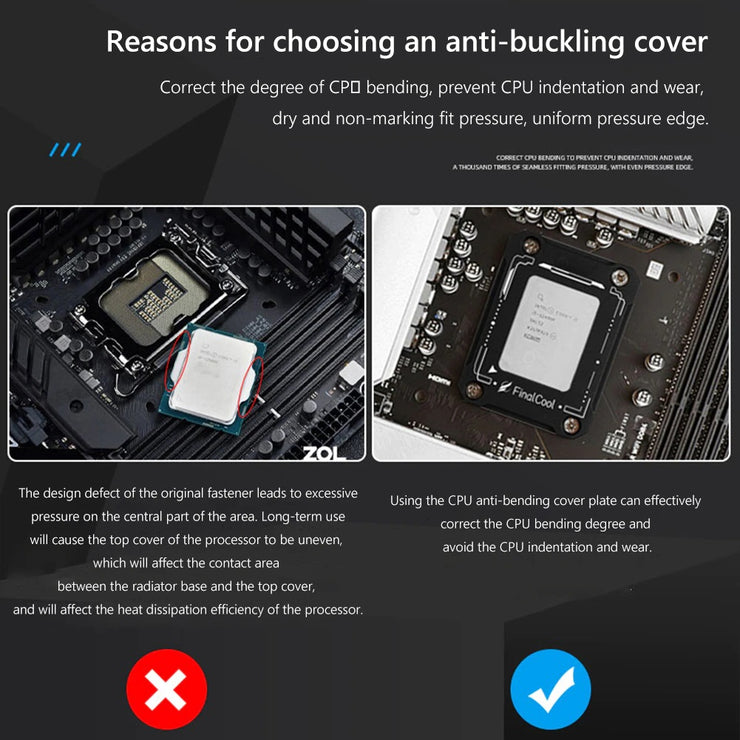 Intel Cpu Bend Dark Player x FinalCool LGA1700 CPU Anti-Bending Corrector Frame | Int ...