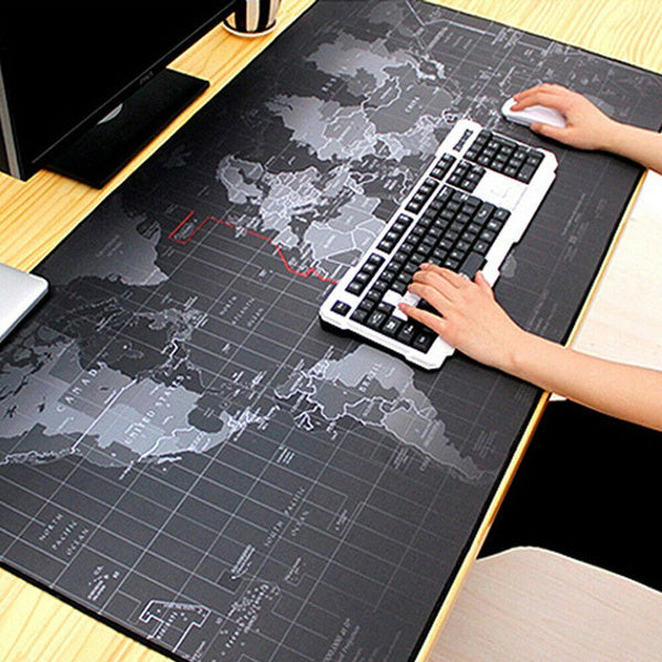 Extra Large Gaming Mouse Pad / Keyboard Mat - Anti-Slip World Map - Tech Junction