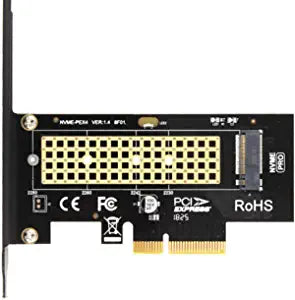 M.2 NVME SSD to PCIe 4.0 Adapter Card Compatible with NVMe M Key 2230/2242/2260/2280 Support PCI Express 3.0 x4 2230-2280 Size m.2 Full Speed