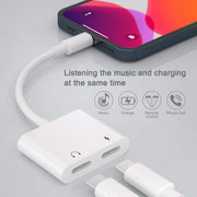 iPhone Headphone Adapter / Audio Adapter for iPhone & iPad，2 in 1 Dual Lightning Adapter Support Calling Music Charging Wire Control, Lightning Headphone Adapter Support iPhone 13 12 11 Pro Max