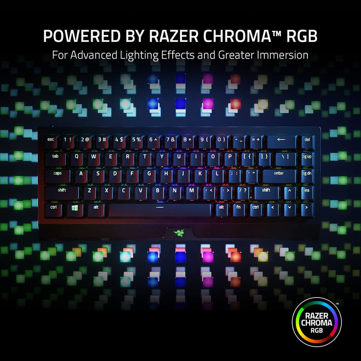 Razer BlackWidow V3 Mini Hyperspeed Wireless Mechanical Gaming Keyboard | Yellow Switch | Black
