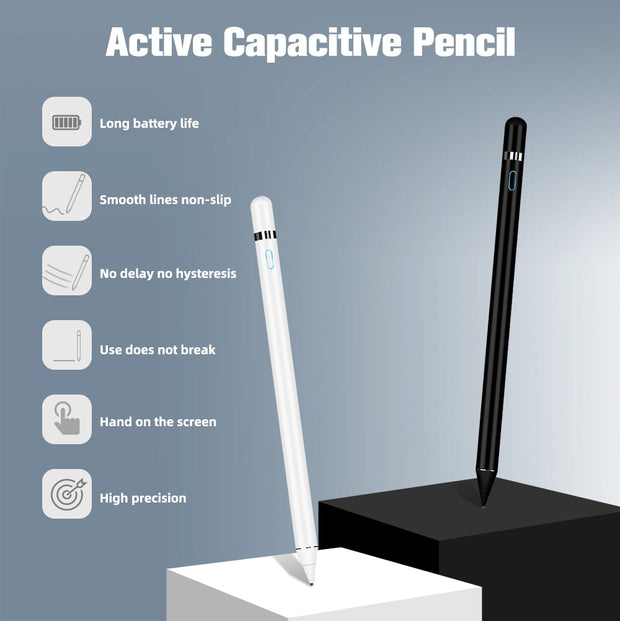 Black Active Stylus Pen Ultra Fine Capacitive Touch Screen Pencil for IOS | Android | Tablet | Mobile Phones  | Writing | Drawing | Universal