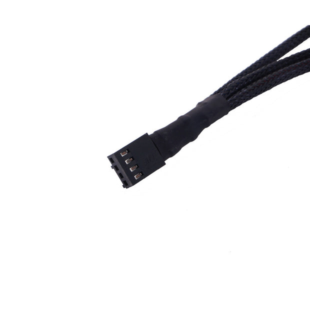 Dark Player Black Sleeved 30cm PWM 4 Pin Female to 3x 4 Pin Male Fan Splitter