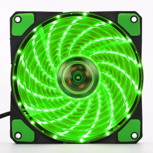 Dark Player 120mm Silent Green LED Brushless Case Fan | 3-Pin PWM + Molex connector