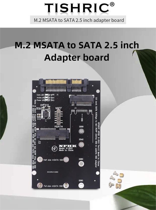 M.2 NGFF (SATA) M.2 SSD mSATA SSD to 2.5 inch SATA 60Gbps Adapter