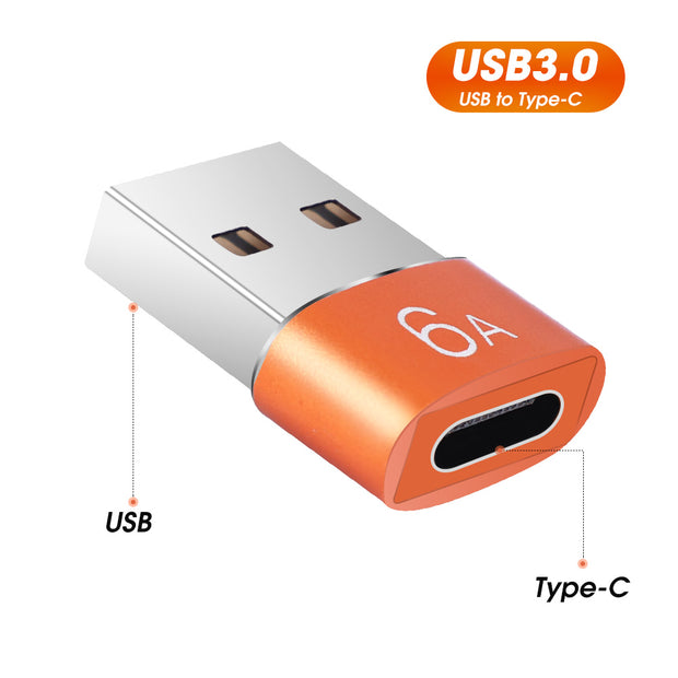 Dark Player 6A USB 3.0 USB-A Male to USB-C Female Socket Adapter OTG