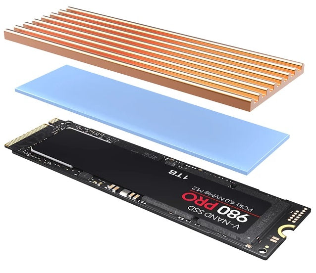 8 Dissipatori M.2 NVMe SSD 2280 - In Lega Di Alluminio Con Pad Termico, 70x22x3mm - Foto 6