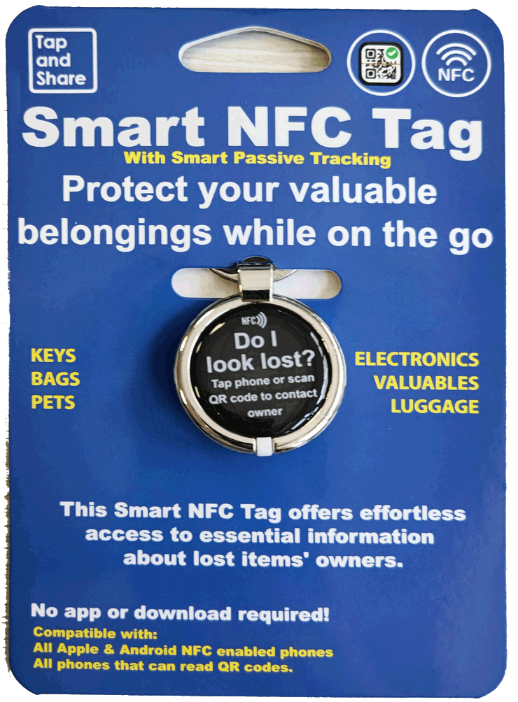 Smart  NFC Tag | Luggage & Travel | Keyring Tag with Smart Passive Tracking