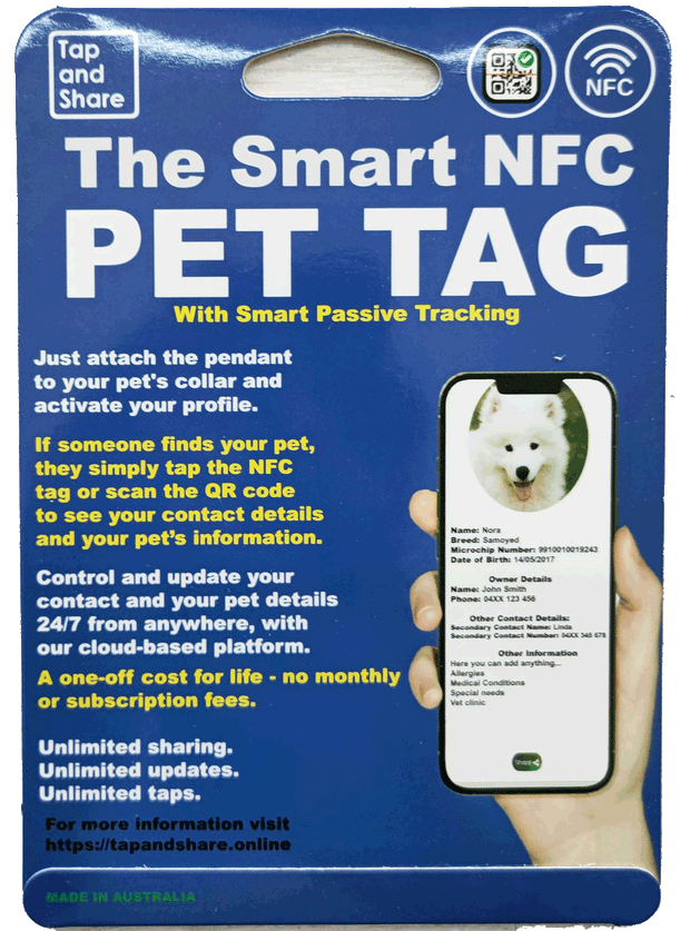 Smart NFC Pet Tag with Smart Passive Tracking