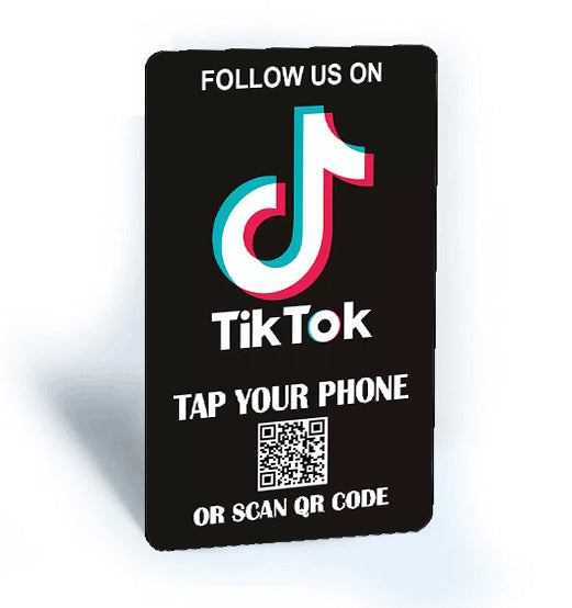 Tap and Share Contactless Sharing Smart NFC 'TikTok Follow Us' Connect Card + QR code