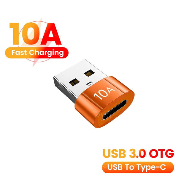 Dark Player 10A USB 3.0 USB-A Male to USB-C Female Socket Adapter OTG