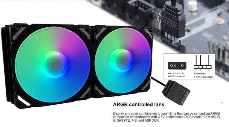 Dark Player All-In-One Black ARGB 240mm Liquid Cooling CPU Fan