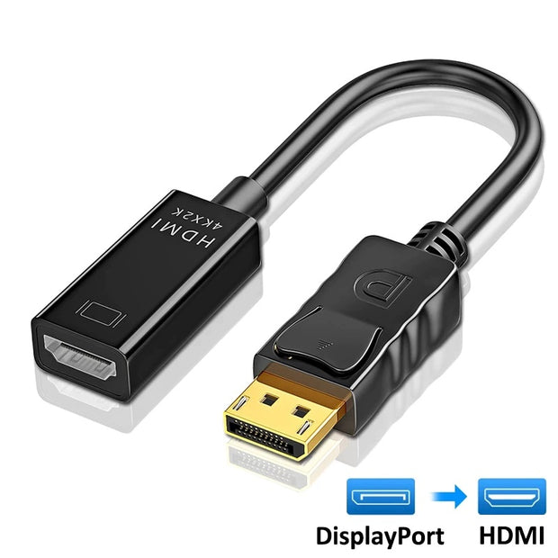 DP Active Male DisplayPort to Female HDMI Adapter 4K HDR | 25cm