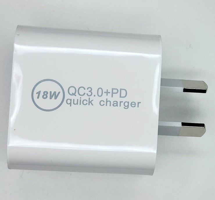 Dark Player Pro 18W PD + QC3.0 Australian Plug USB-C Qualcomm Quick Charger Fast Charging Wall Adapter