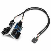Dark Player Motherboard USB 9Pin Male to Female 1 to 4 Splitter Header Adapter