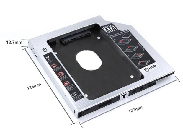 Dark Player Laptop 2.5 inch SATA HDD/SSD Caddy for Universal Laptop CD/DVD-ROM Optical Bay (9.5MM)